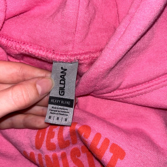 Gildan pink hoodie with design on back - Picture 4 of 4